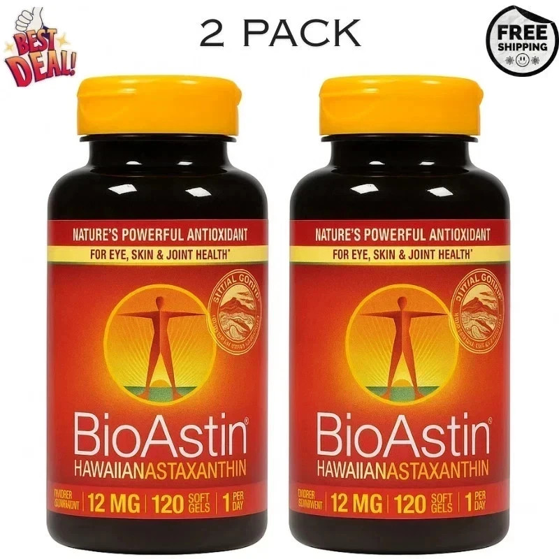 BioAstin Hawaiian Astaxanthin 12 mg – 120 Softgels | (2 Pack) Exp 10/2027 BioAstin Hawaiian Astaxanthin 12 mg – 120 Softgels | (2 Pack) Exp 10/2027
