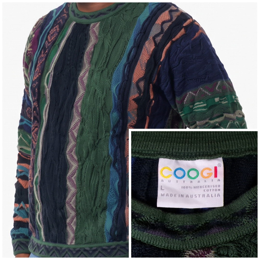 vtg Coogi Sweater L Australia Deep Jewel Green Burg. Navy Cosby Biggy Smalls 90s vtg Coogi Sweater L Australia Deep Jewel Green Burg. Navy Cosby Biggy Smalls 90s