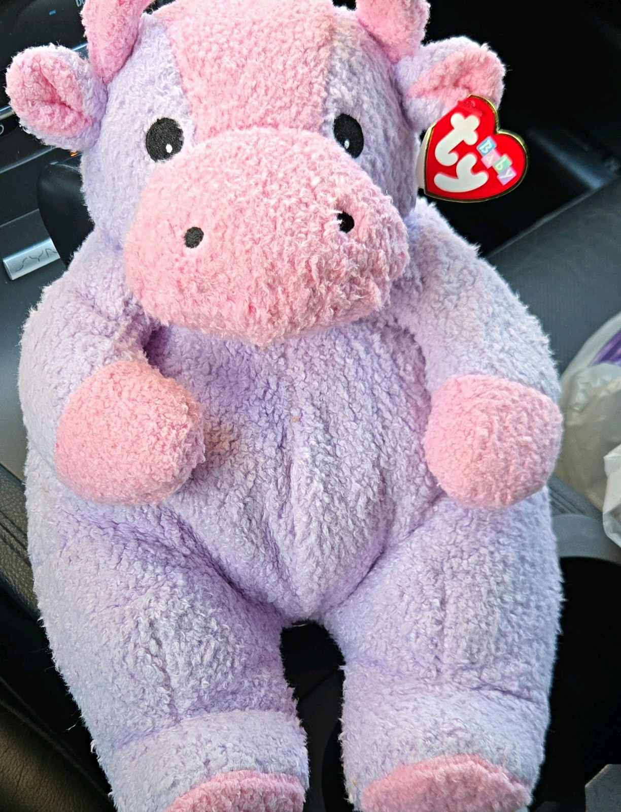 Ty Pillow Pals Moocowbaby Purple & Pink Plush Beanbag 2000 PA-1555