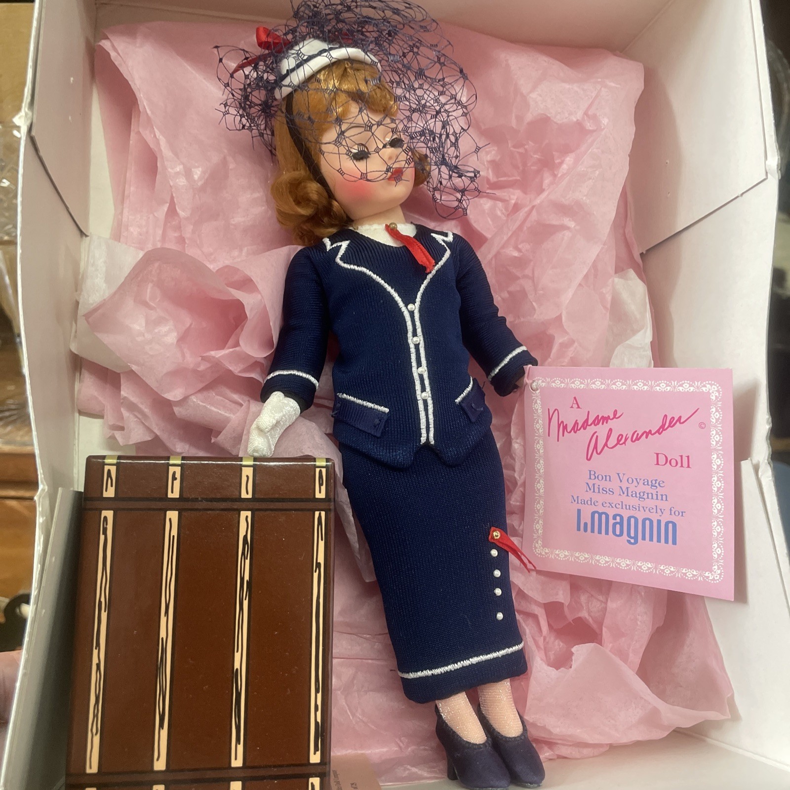 Madame Alexander Doll Bon Voyage Miss Magnin  1993 In Orginal Box Tags 9”