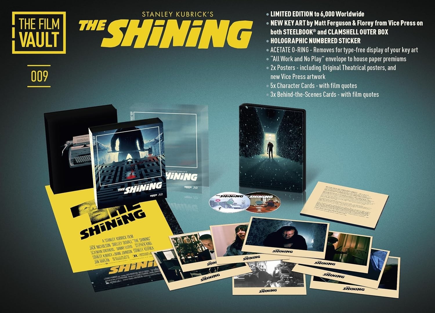 THE SHINING (1980) - The Film Vault 4K UHD Blu-Ray Steelbook Special Edition NEW