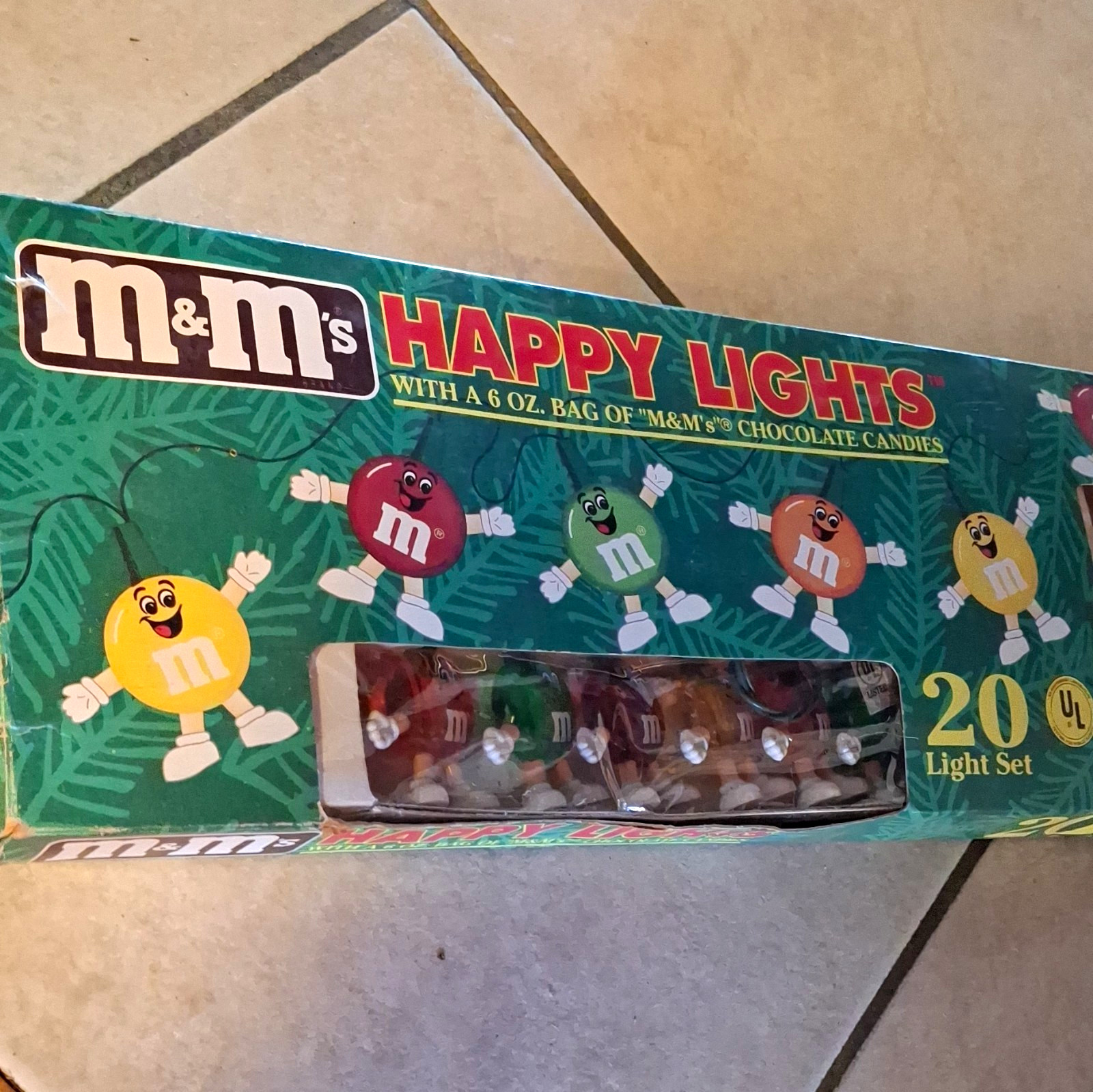 Vintage 1993 M&M\'s Happy Lights 20 L Holiday String Christmas Decor Vintage 1993 M&M\'s Happy Lights 20 L Holiday String Christmas Decor