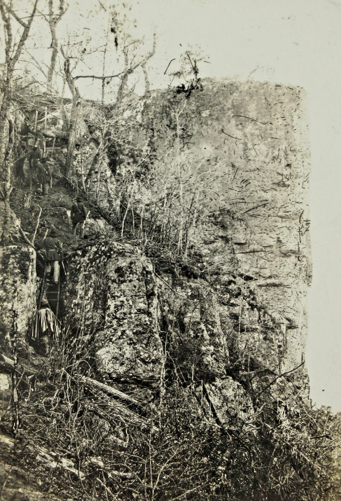 Civil War Lookout Mountain Photo Union Troops Ropers Rock Old Reprint 1920-30s