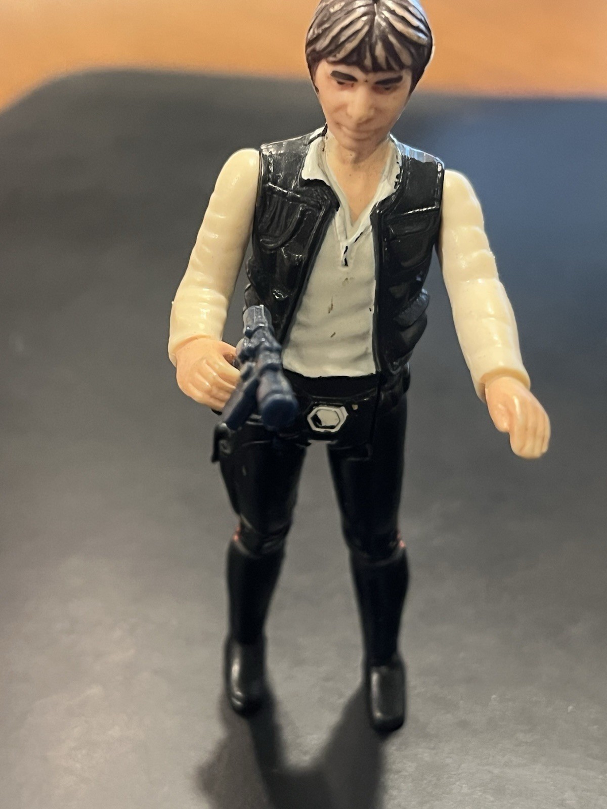 Vintage 1977 Kenner Star Wars Han Solo Large Head Hong Kong w/ Blaster