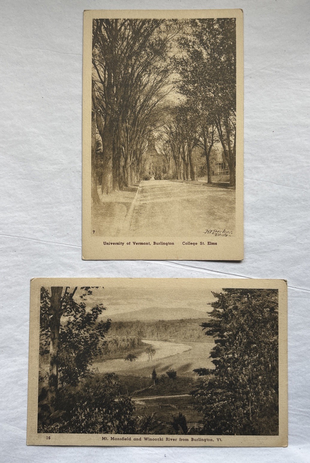 Vintage 1905-1915 Sepia Postcards Burlington Vermont