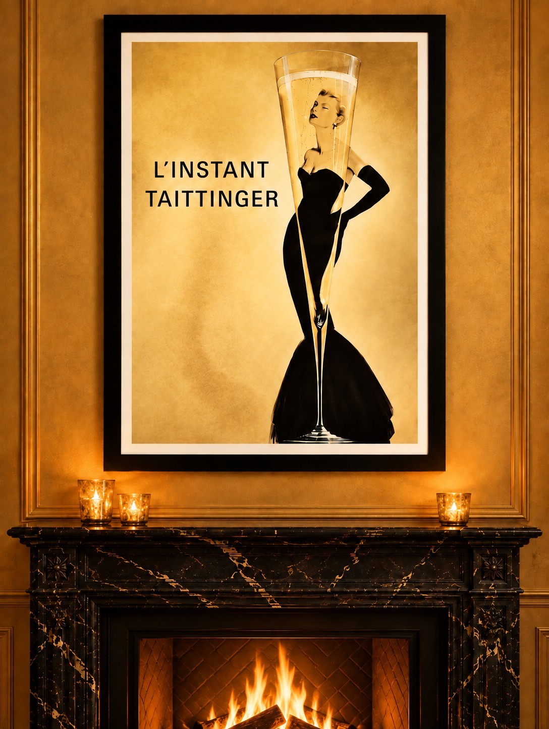 Vintage Large Framed Tattinger Reproduction Print
