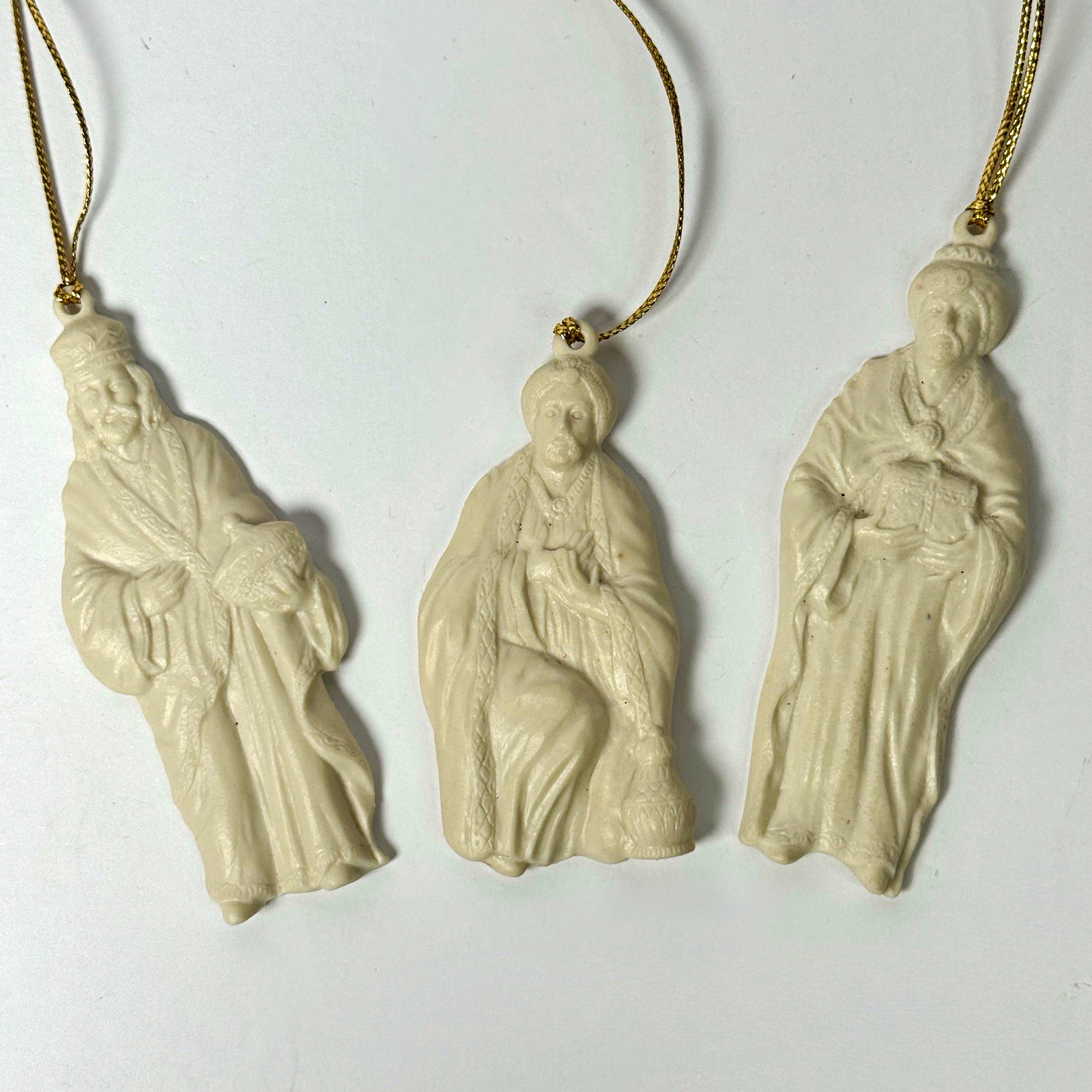 Vintage Lenox Three Wise Men Christmas Ornaments Set of 3 Nativity Ivory