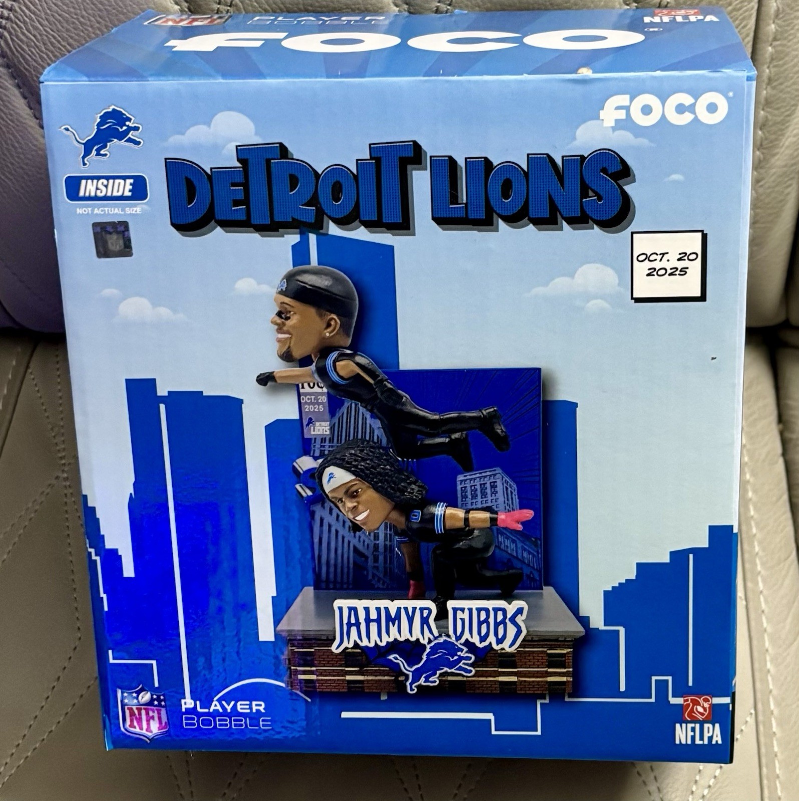 Jahmyr Gibbs & Amon Ra St Brown Touchdown Celebration Mini Bobblehead FOCO NIB
