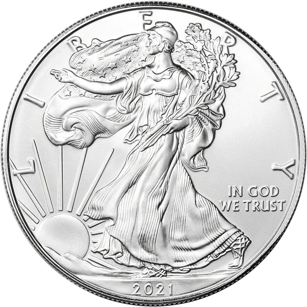 2021 American Silver Eagle Type 2 1 oz $1 Coin .999 - BU