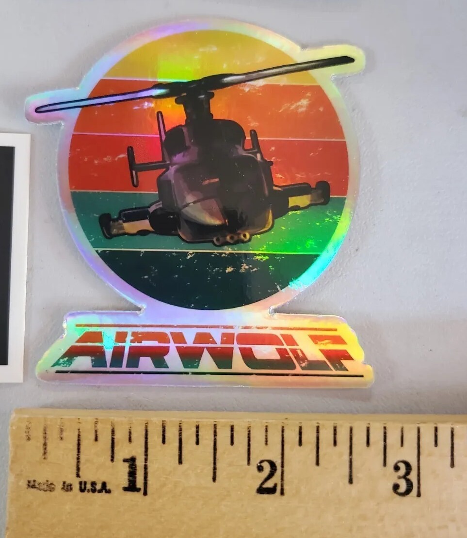 RARE AIRWOLF 1980s HOLOGRAPHIC STICKERS *WORLDWIDE 🌐 SHIPPING* RARE AIRWOLF 1980s HOLOGRAPHIC STICKERS *WORLDWIDE 🌐 SHIPPING*