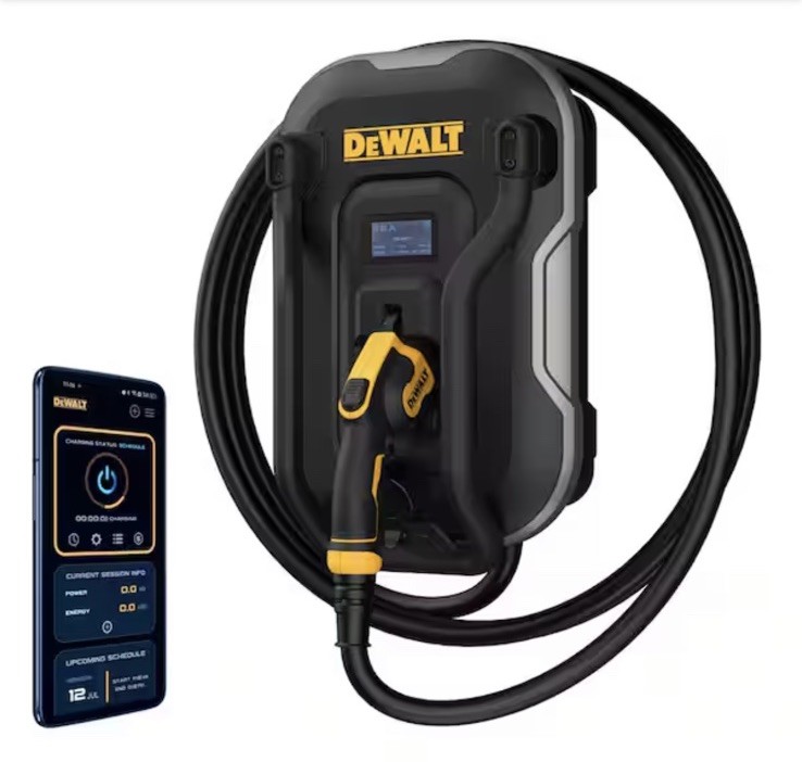 DEWALT Level-2 Wall Mounted Electric Vehicle EV Charger  48 Amps