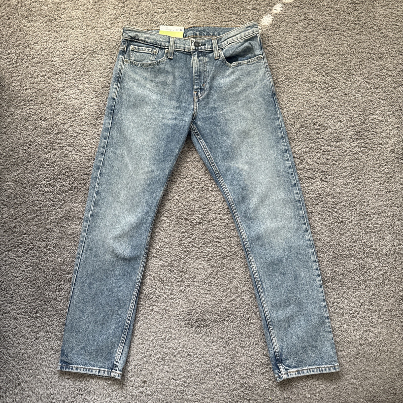 Levi\'s 502 Jeans Mens 30x30 Regular Taper Light Blue Premium Denim Stretch Zip