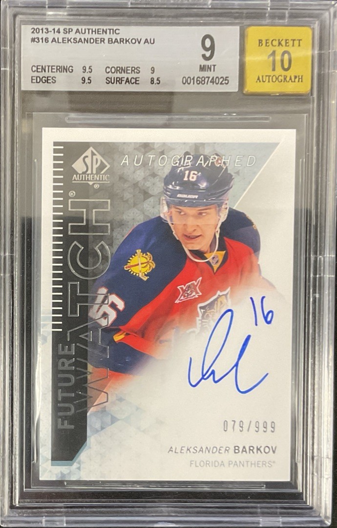 2013-14 SP Authentic Aleksander Barkov #316 Future Watch Auto /999 BGS 9/10