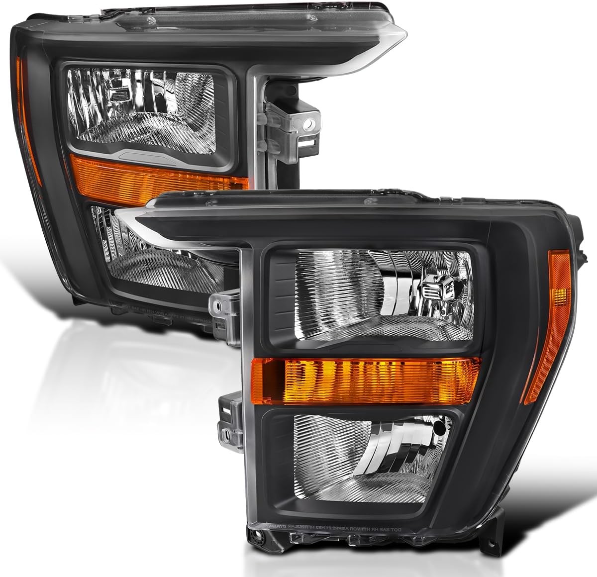 For 2021-2023 Ford F150 F-150 Halogen Headlights Headlamps Pair Left+Right Side