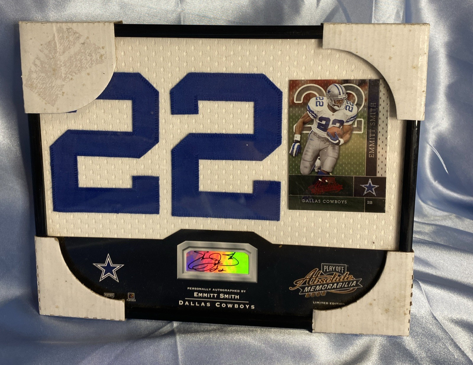 EMMITT SMITH 2002 Playoff Absolute Memorabilia SIGNED JERSEY PLAQUE 67/150 NFL EMMITT SMITH 2002 Playoff Absolute Memorabilia SIGNED JERSEY PLAQUE 67/150 NFL