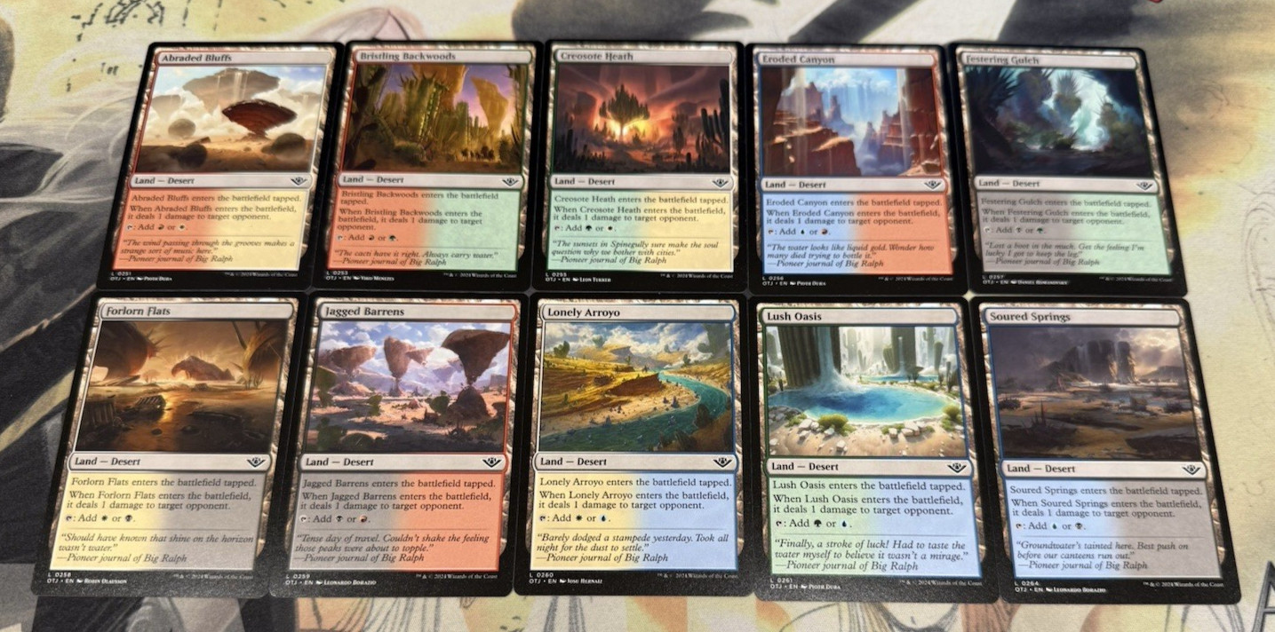 MTG Dual Land - Outlaws of Thunder Junction - Damage Desert Set - EDH Commander MTG Dual Land - Outlaws of Thunder Junction - Damage Desert Set - EDH Commander