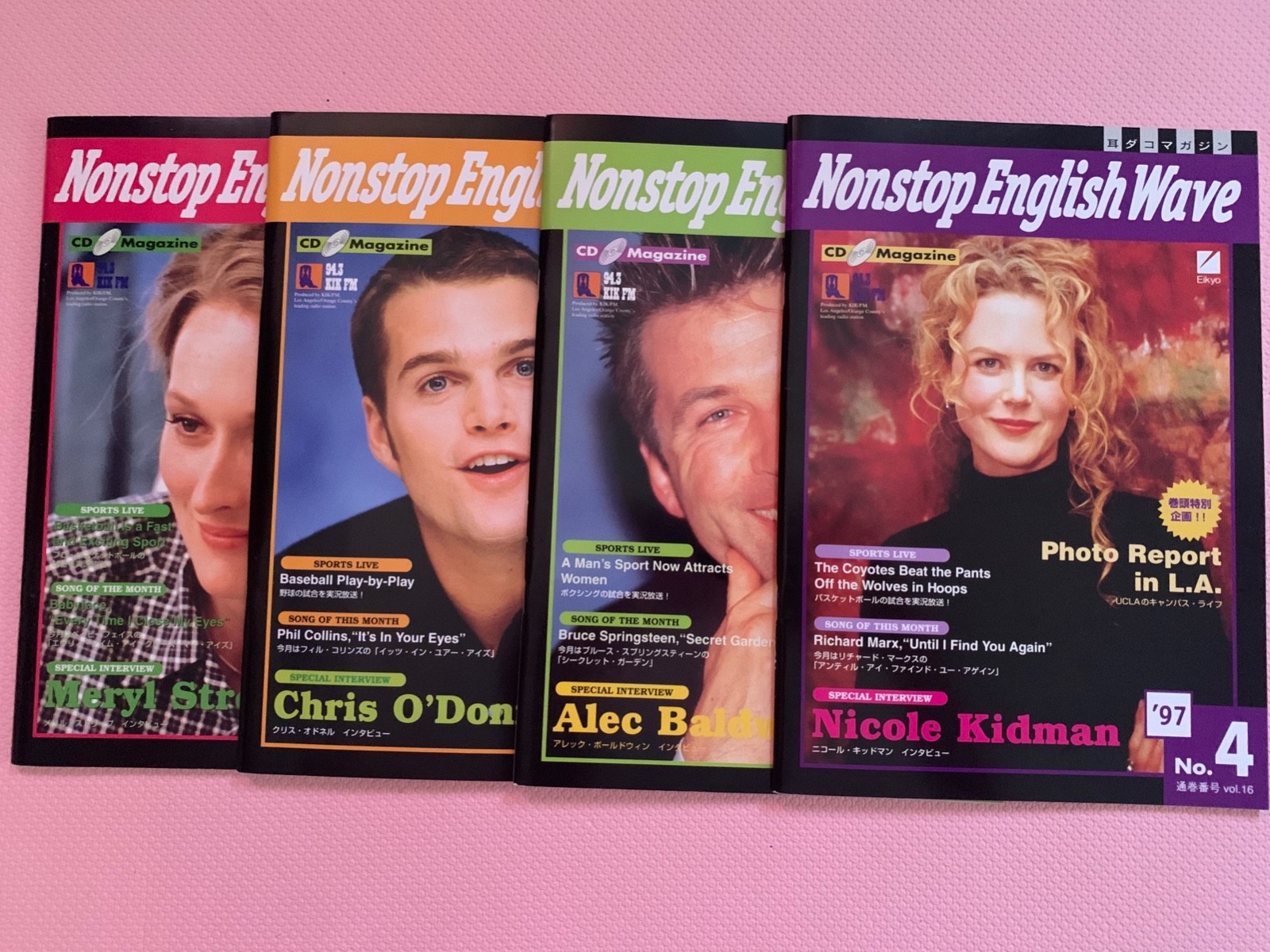 6 VINTAGE 1997 JAPANESE 90s magazines LA Radio KIK-FM 94.3 Non Stop English Wave