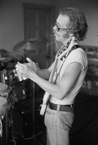 Singer Guitarist Bob Welch Of Fleetwood Mac In A Recording Studio - Old Photo 1