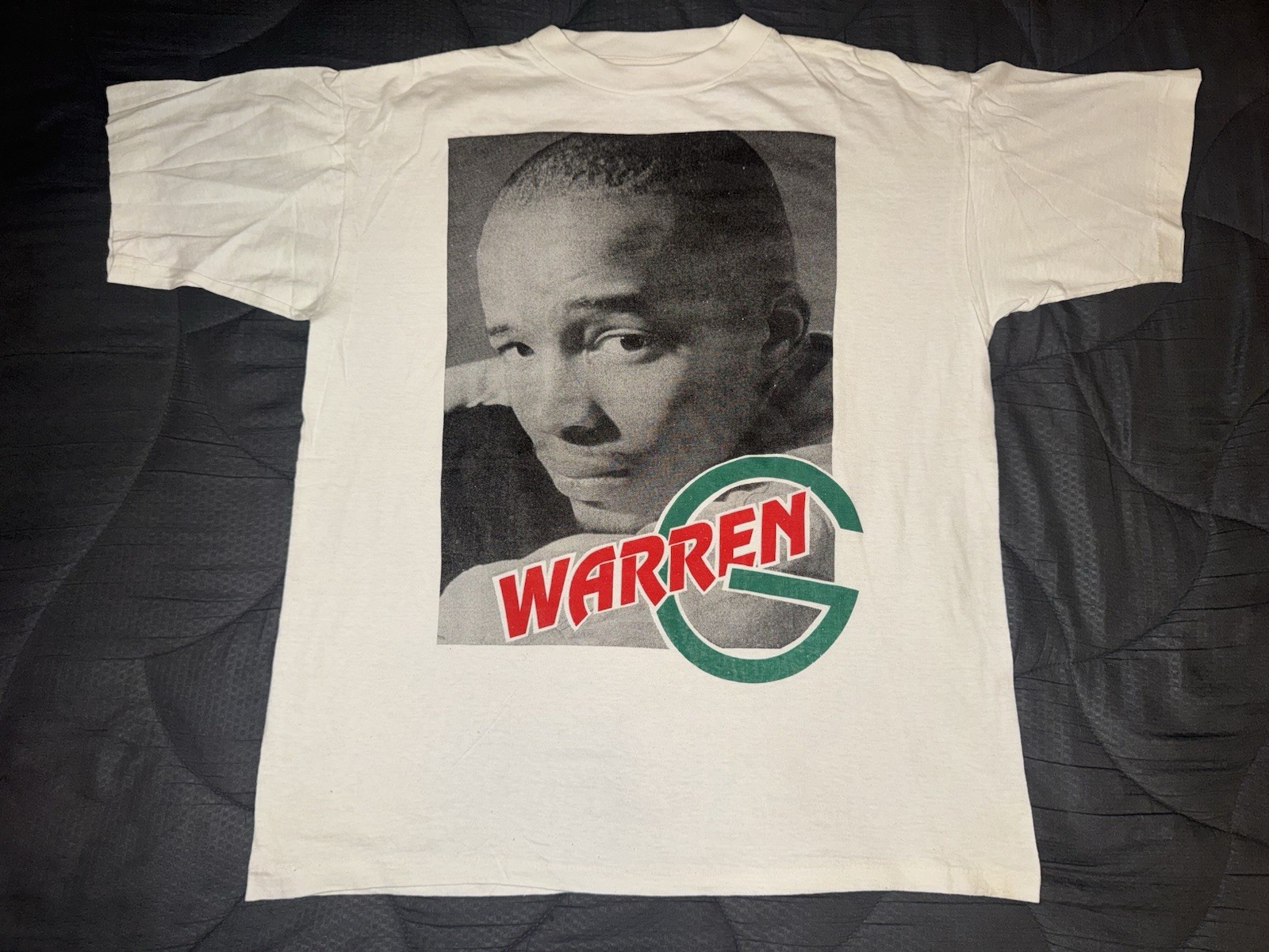 Vintage 90s Warren G Rap Tee Single Stitch Size Medium Hip Hop Rare T-shirt Rap