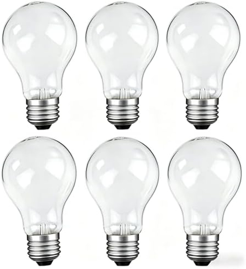 NEW 75 Watt Incandescent Light Bulbs, 75W A19 Shatter Resistant Rough Service Li