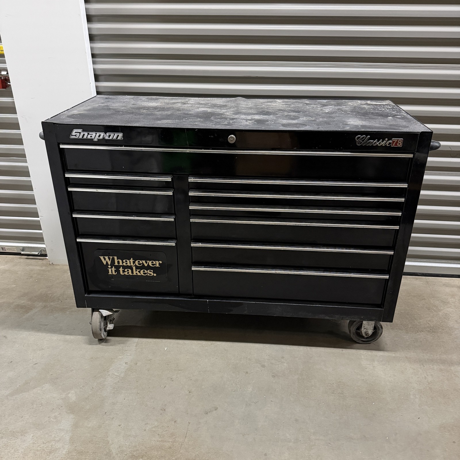 Snap-on Classic 78 Tool Cabinet KRA2411PCHT Black 11-Drawer Roll Cab