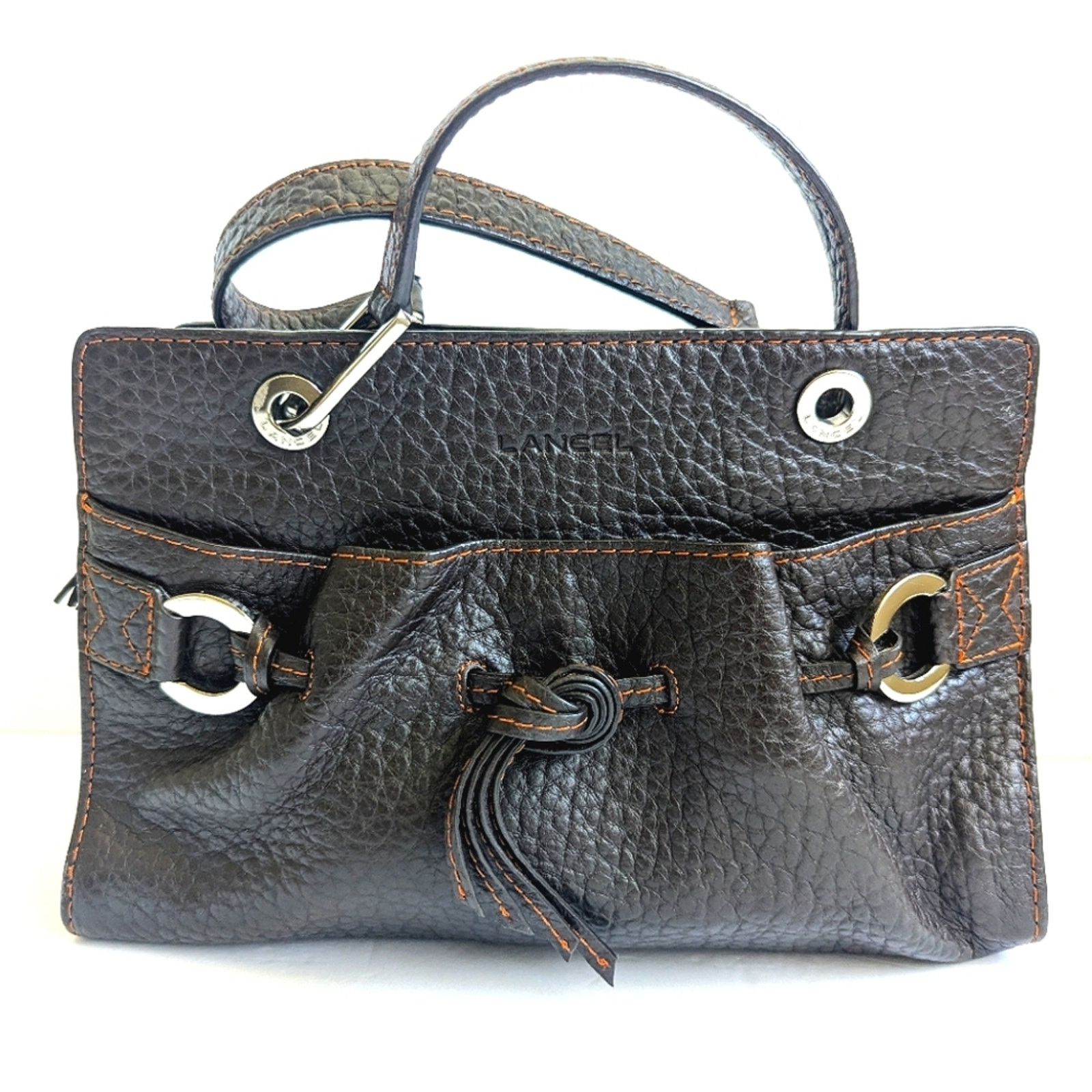LANCEL Paris Pebbled Leather Handbag Tote 🤎 Chocolate Brown $795 LANCEL Paris Pebbled Leather Handbag Tote 🤎 Chocolate Brown $795
