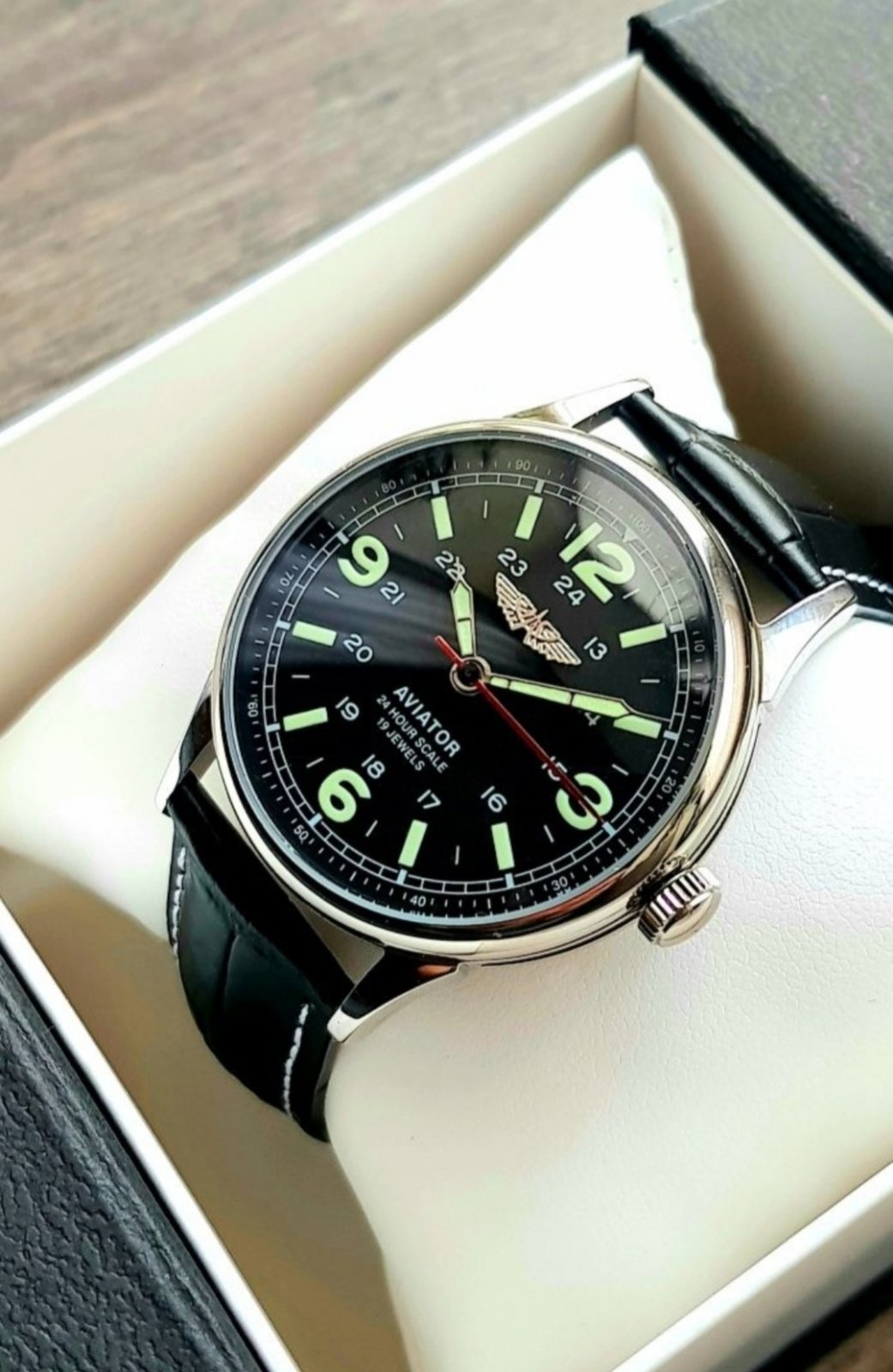 Vintage Soviet Watch Aviator Black Dial Military Mechanical Raketa USSR Serviced Vintage Soviet Watch Aviator Black Dial Military Mechanical Raketa USSR Serviced