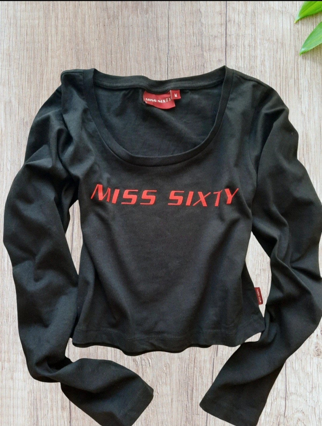 Vintage Miss Sixty Black Long Sleeve Crop Top Y2K Grunge Streetwear Shirt Size M Vintage Miss Sixty Black Long Sleeve Crop Top Y2K Grunge Streetwear Shirt Size M