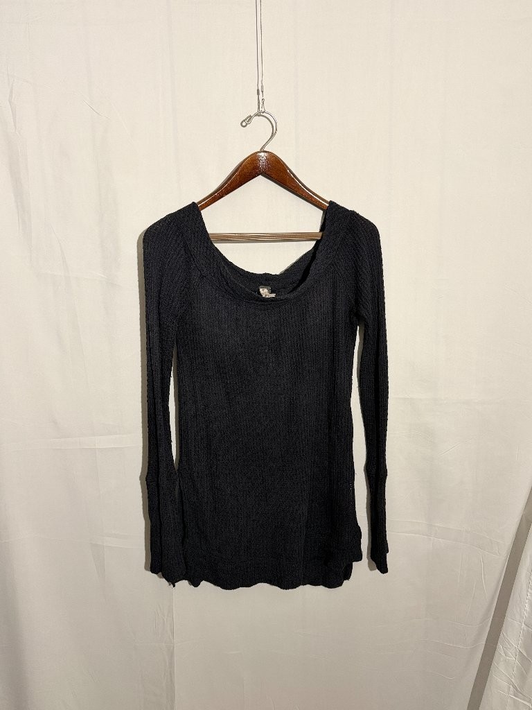 Free People We The Free Kate Thermal Top Black Size M Long Sleeve Hi Low