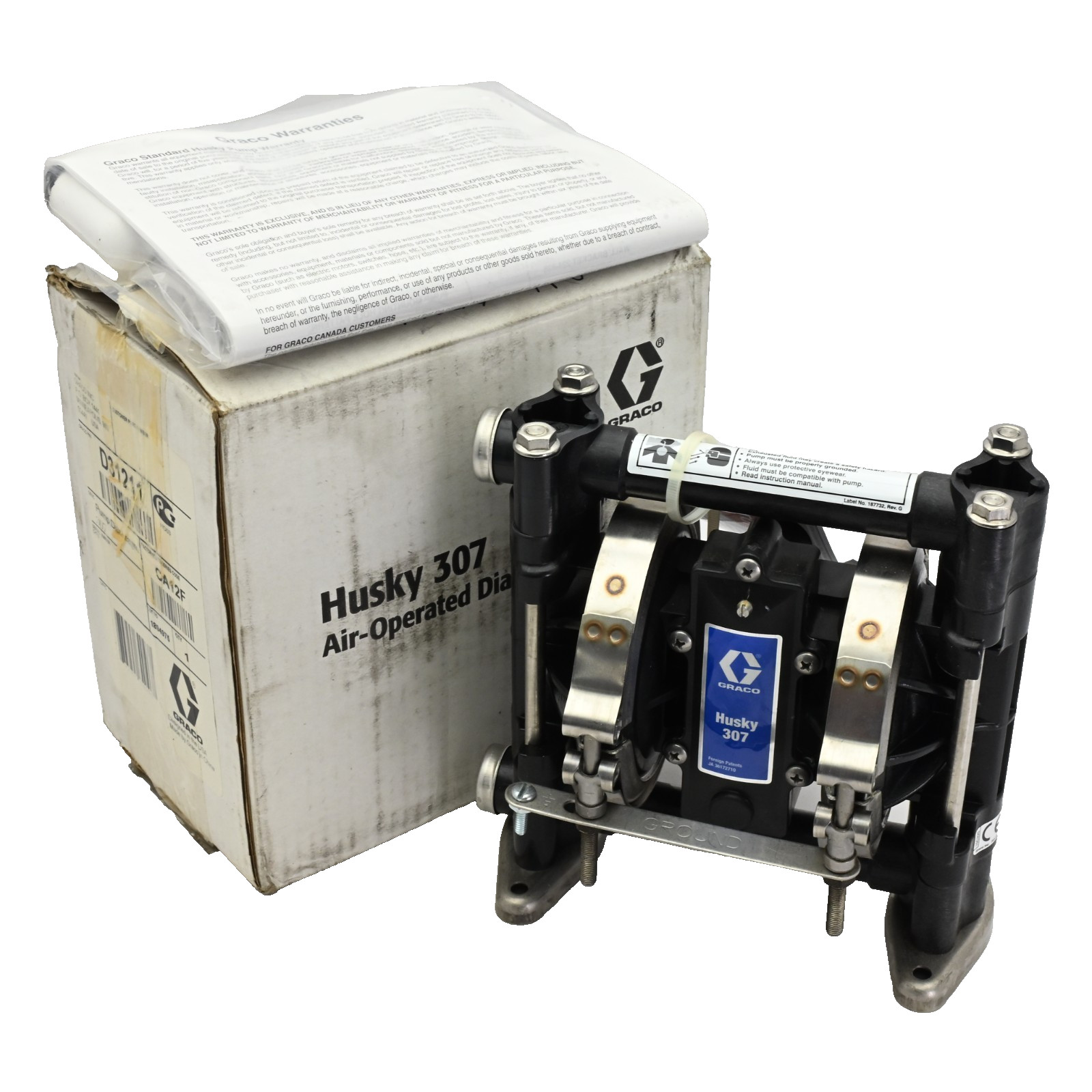 Graco D31211 Husky 307 Air-Operated Diaphragm Pump 7-27 GPM Graco D31211 Husky 307 Air-Operated Diaphragm Pump 7-27 GPM