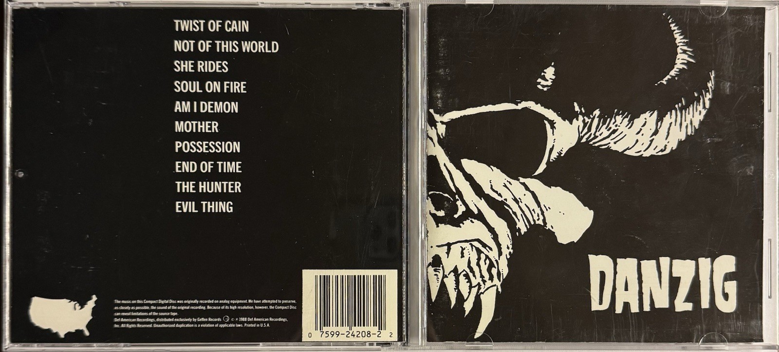 Danzig S/T CD 1988 Def American Original 1st Press Heavy Metal Hard Rock Misfits