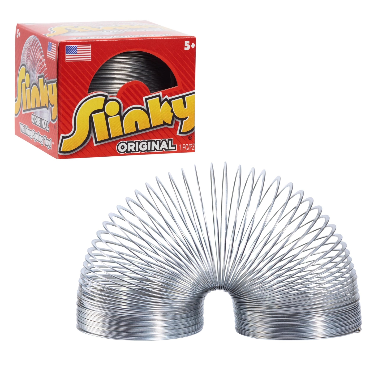 The Original Slinky Walking Spring Toy 2.75-inch Diameter Metal Slinky Fidget...