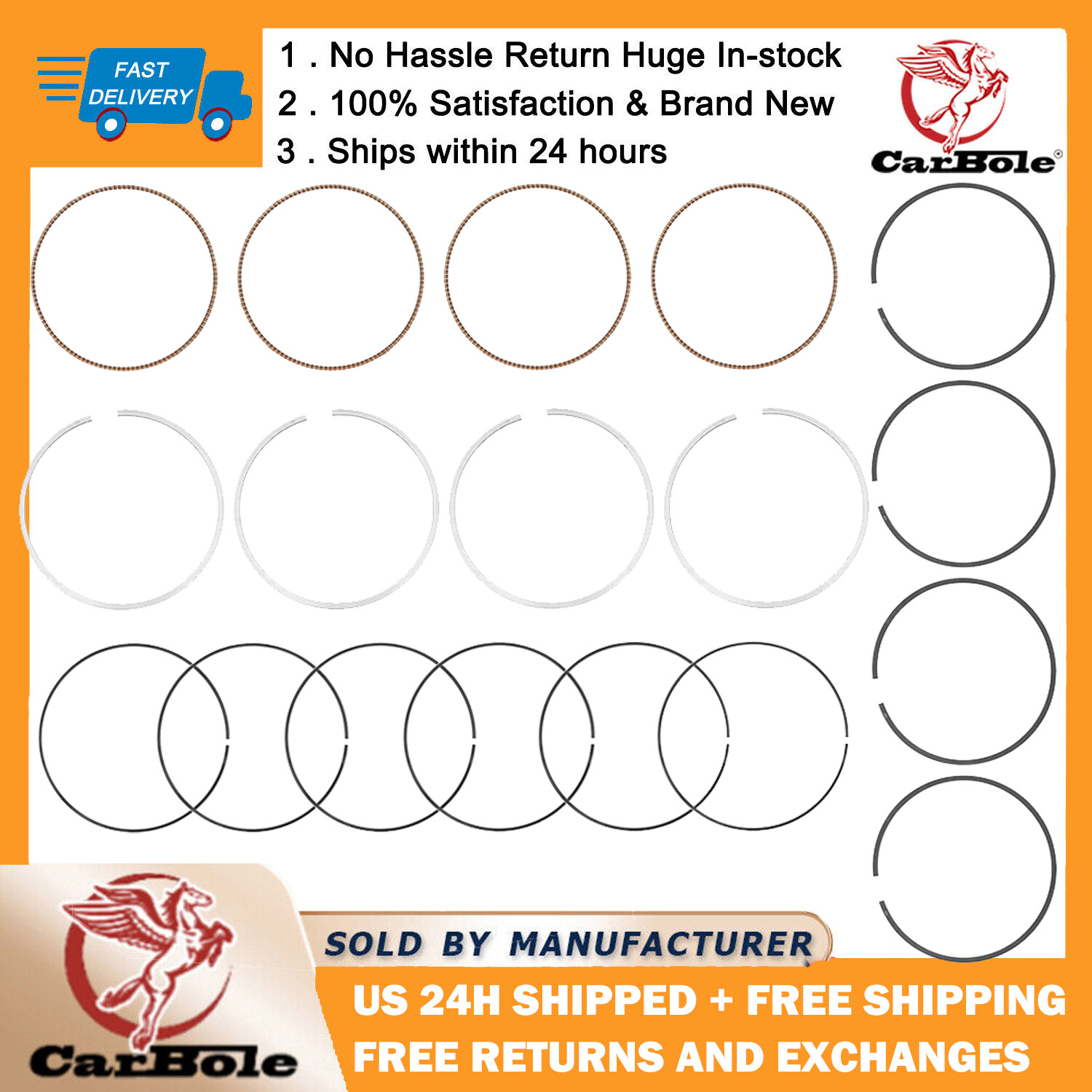 13011-37110 Piston Rings Set For 2010-2015 Toyota Prius Auris Lexus CT200h 1.8L