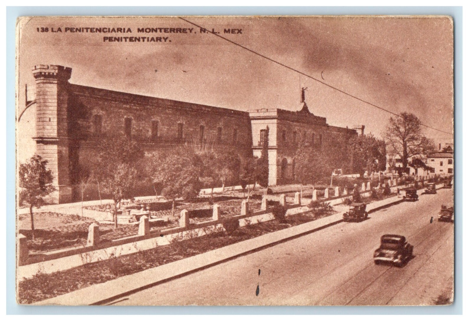 La Penitenciaria Monterrey N. L. Mex Penitentiary Cars Road Vintage Postcard La Penitenciaria Monterrey N. L. Mex Penitentiary Cars Road Vintage Postcard