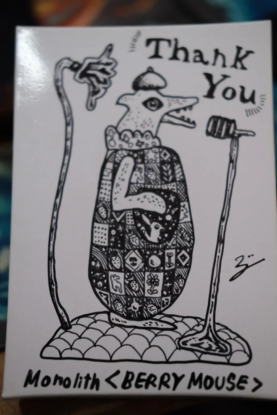 Pokemon Japanese Artist Shinji Kanda Hand Drawn and Signed Box Berry Mouse