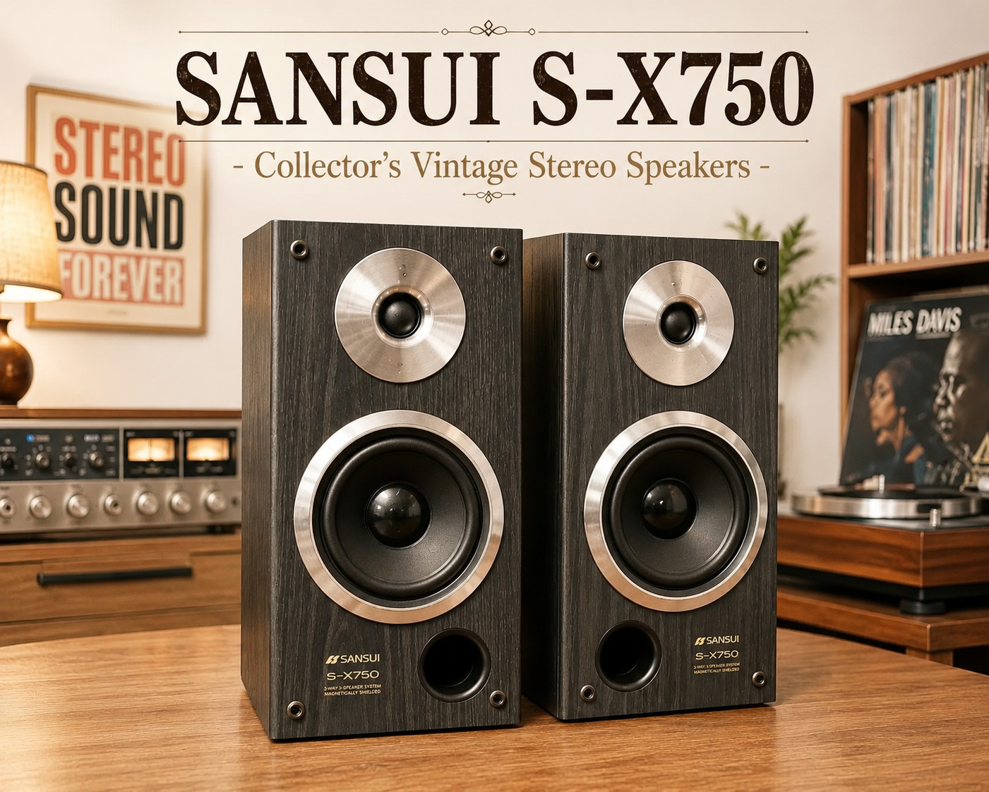 SANSUI S-X750 πRaReπ Collector\'s Vintage Stereo Speakers SANSUI S-X750 πRaReπ Collector\'s Vintage Stereo Speakers