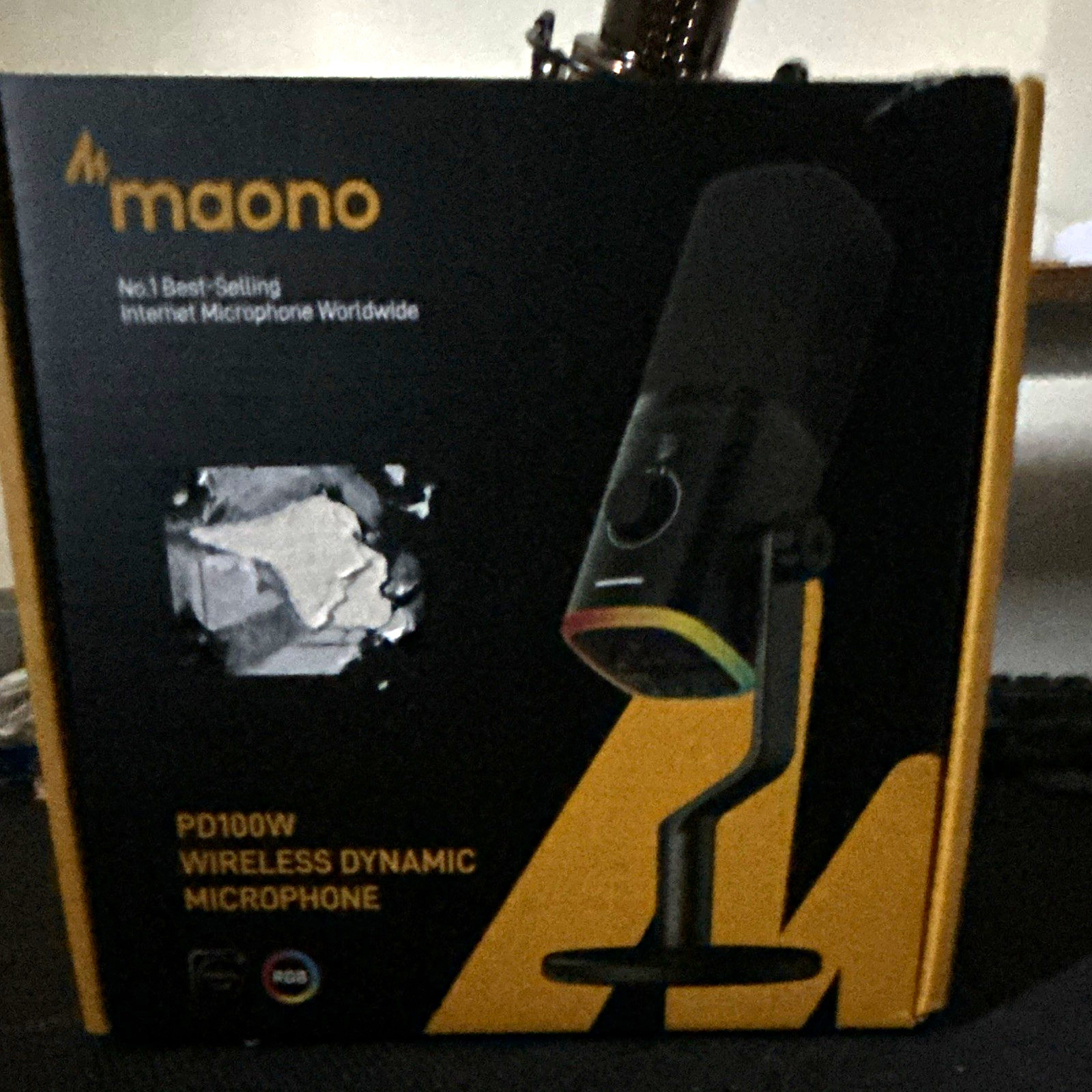 Maono PD100W Wireless Dynamic Microphone RGB Black Dynamic Transducer MPN Maono PD100W Wireless Dynamic Microphone RGB Black Dynamic Transducer MPN