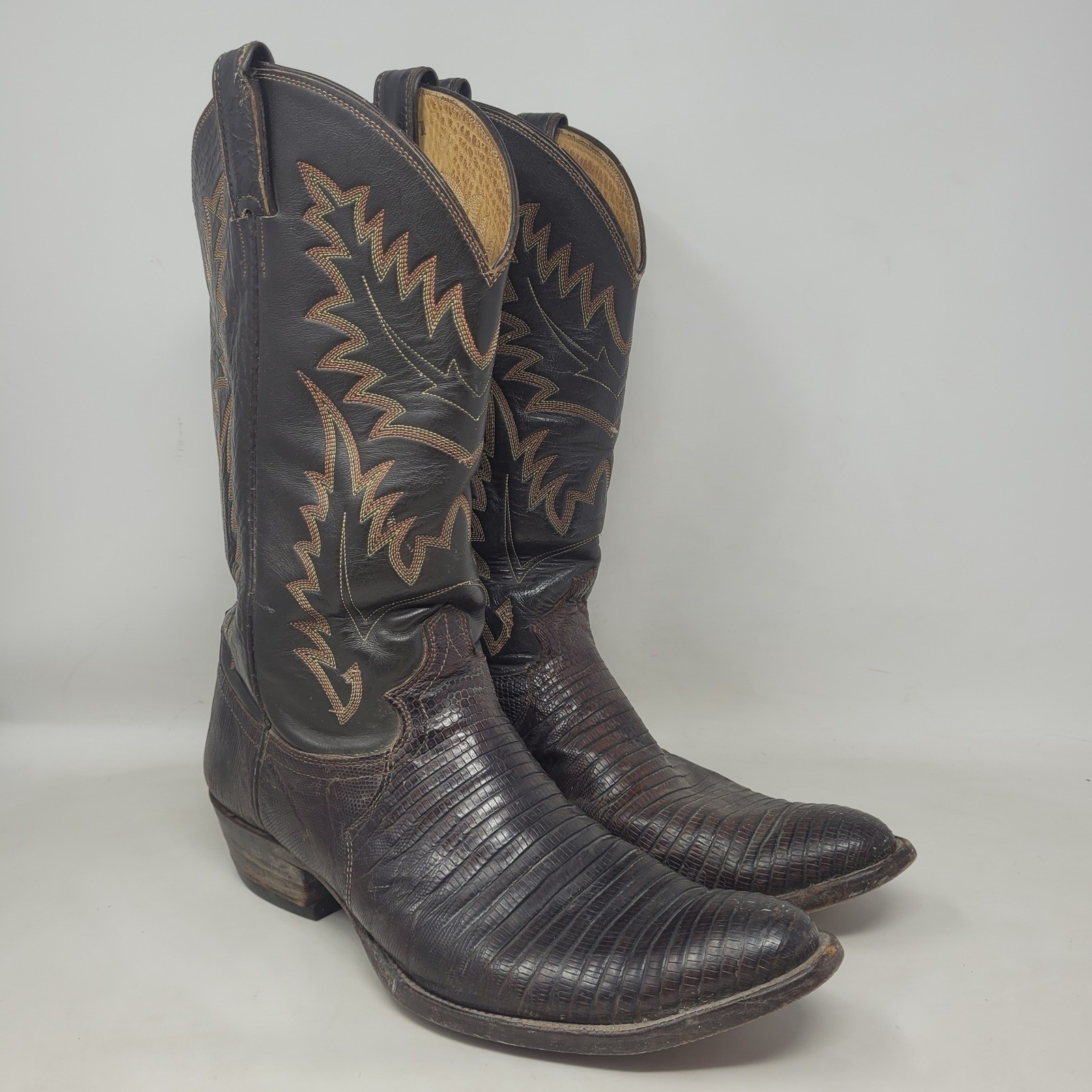 Vintage Justin Boots 12D Brown Lizard Leather Western Cowboy 9046 Rodeo Ranch Vintage Justin Boots 12D Brown Lizard Leather Western Cowboy 9046 Rodeo Ranch