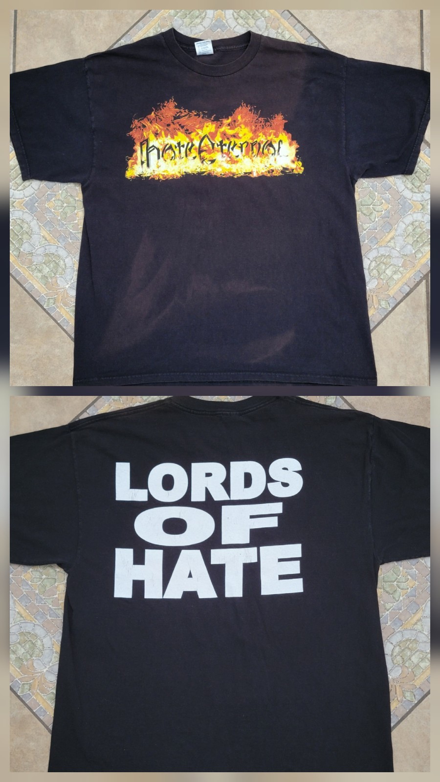 VINTAGE Hate Eternal 90s XL Shirt FREE S/H Florida Death Metal MORBID ANGEL OOP