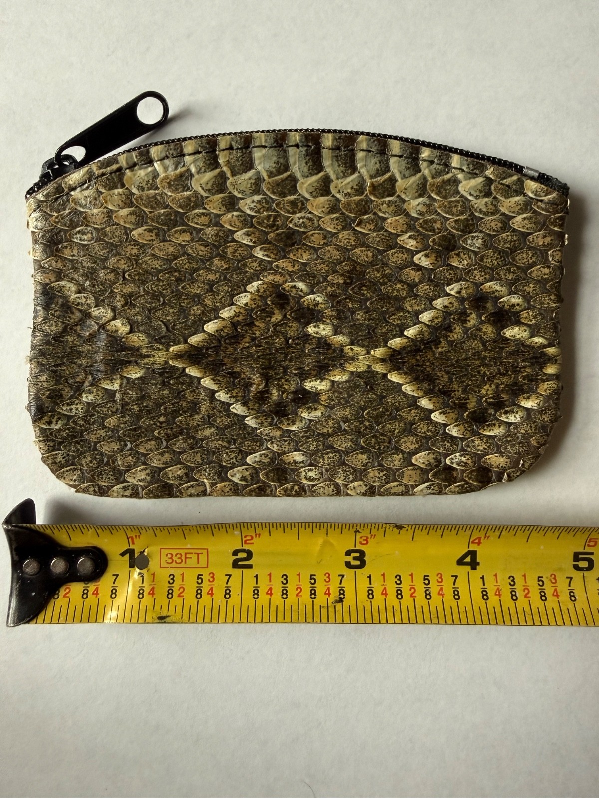 L👀K - Authentic Vintage Western Rattlesnake Skin Leather Pouch 🐍