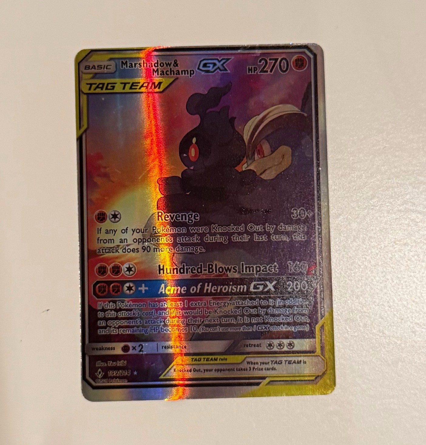 Marshadow & Machamp GX Full Art TAG TEAM GX Holo - Unbroken Bonds 199/214