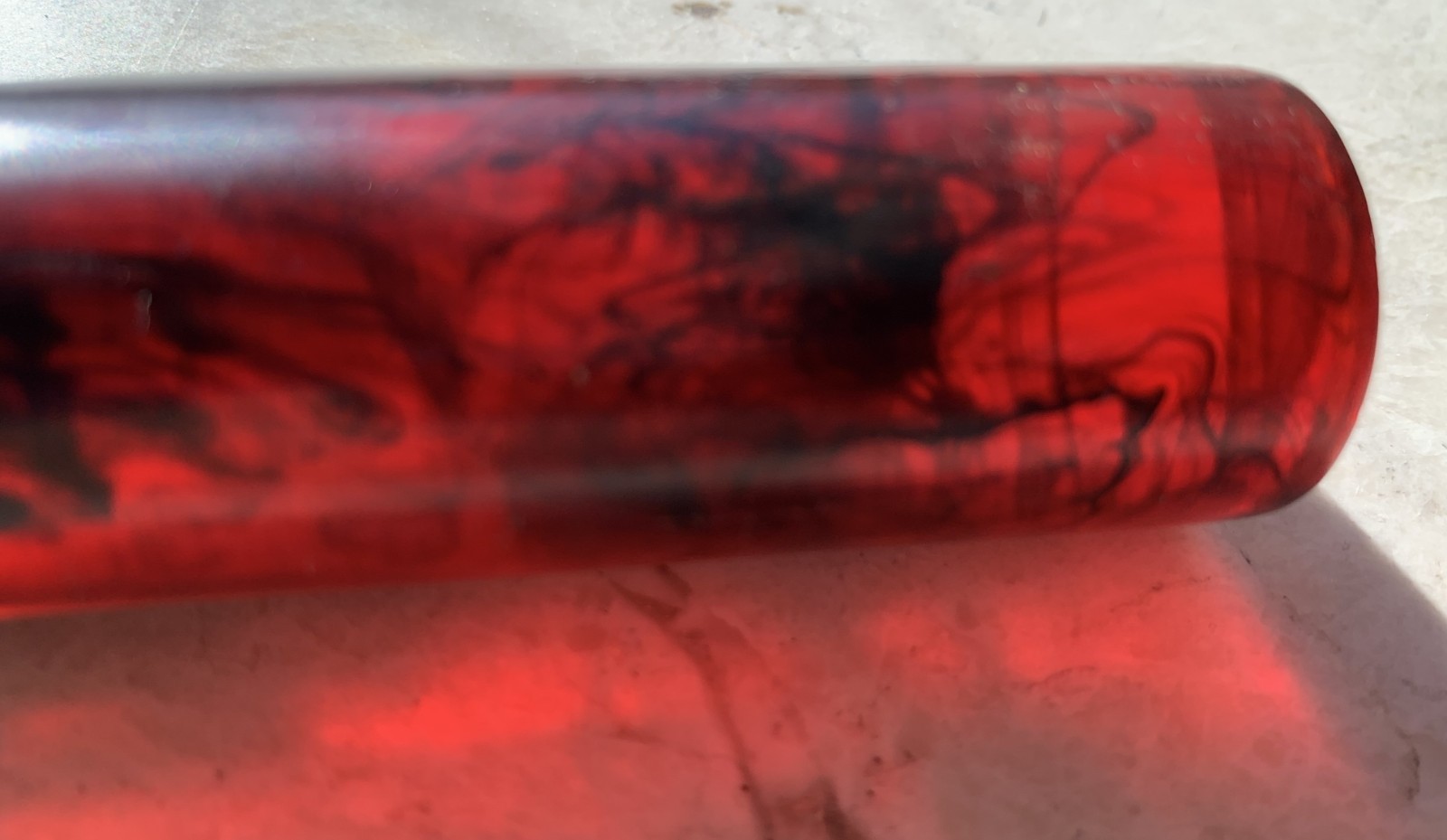 Vintage Red Black Marbled Bakelite Rod. 11 Vintage Red Black Marbled Bakelite Rod. 11