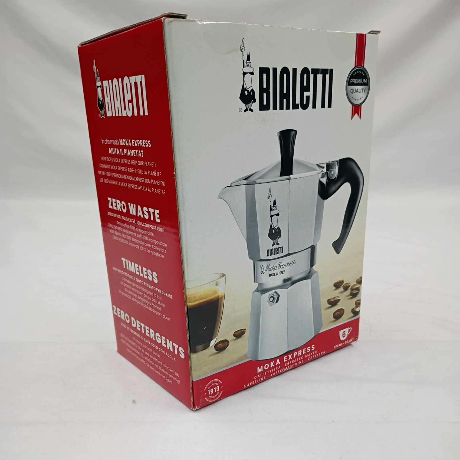 ( NEW) Bialetti 06800 6 Cup Coffee Maker - Silver
