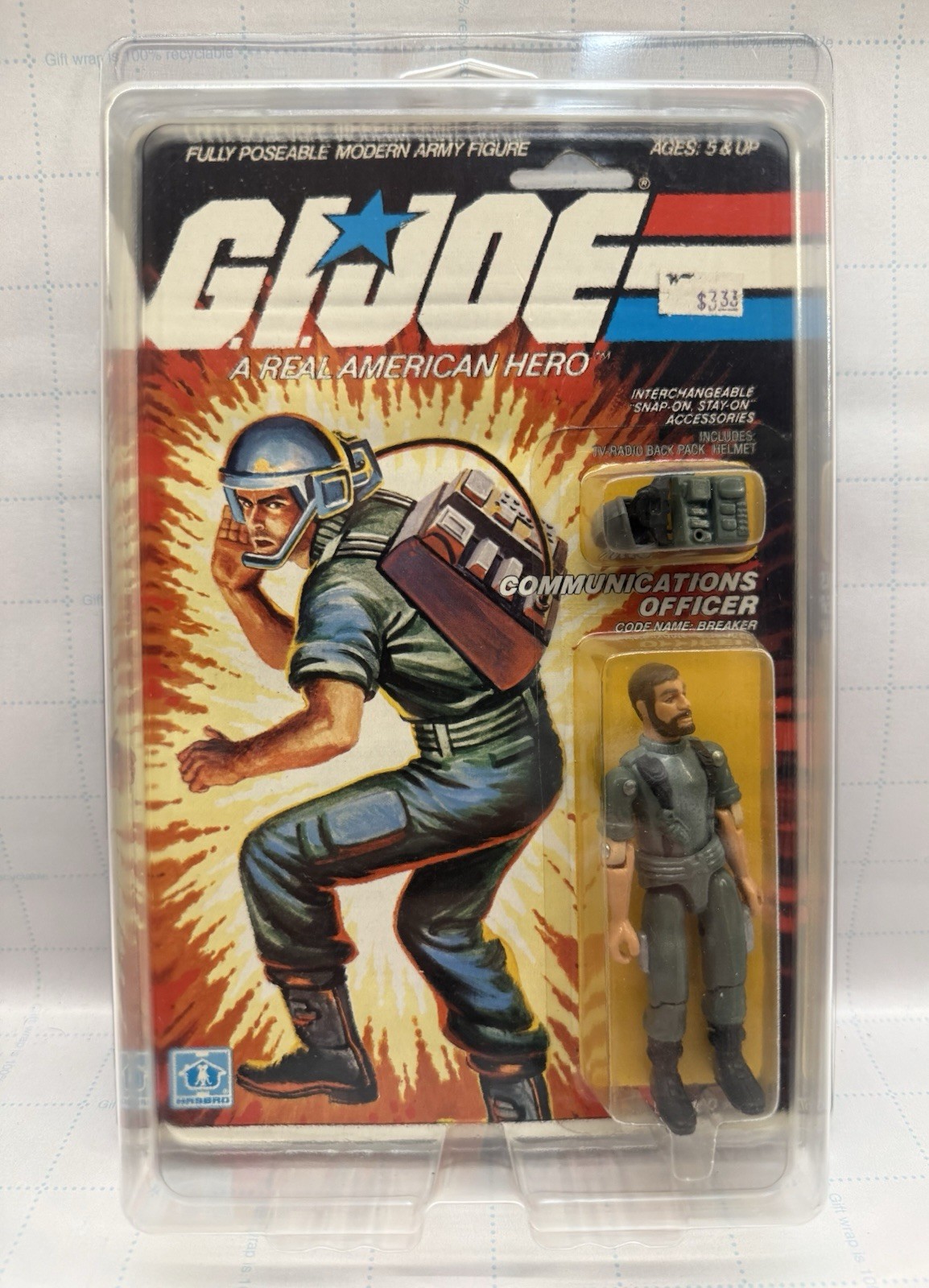 1982 Hasbro GI Joe ARAH Breaker Communications Officer Straight Arm 11 Back MOC 1982 Hasbro GI Joe ARAH Breaker Communications Officer Straight Arm 11 Back MOC