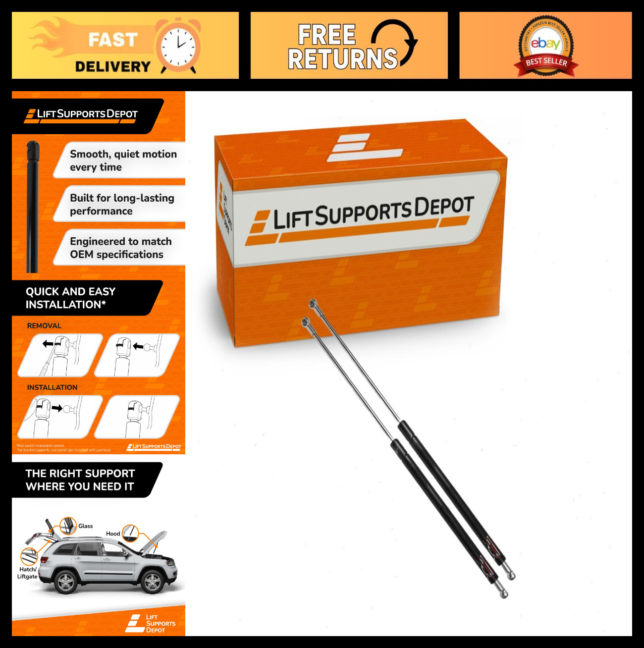 2x 13mm Metal Lift Supports 44\