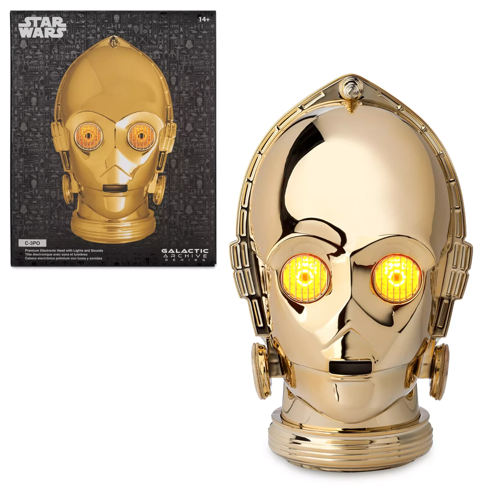 Disney D23 Expo Star Wars Galactic Archive Series C-3PO Lights Sounds Helmet NEW
