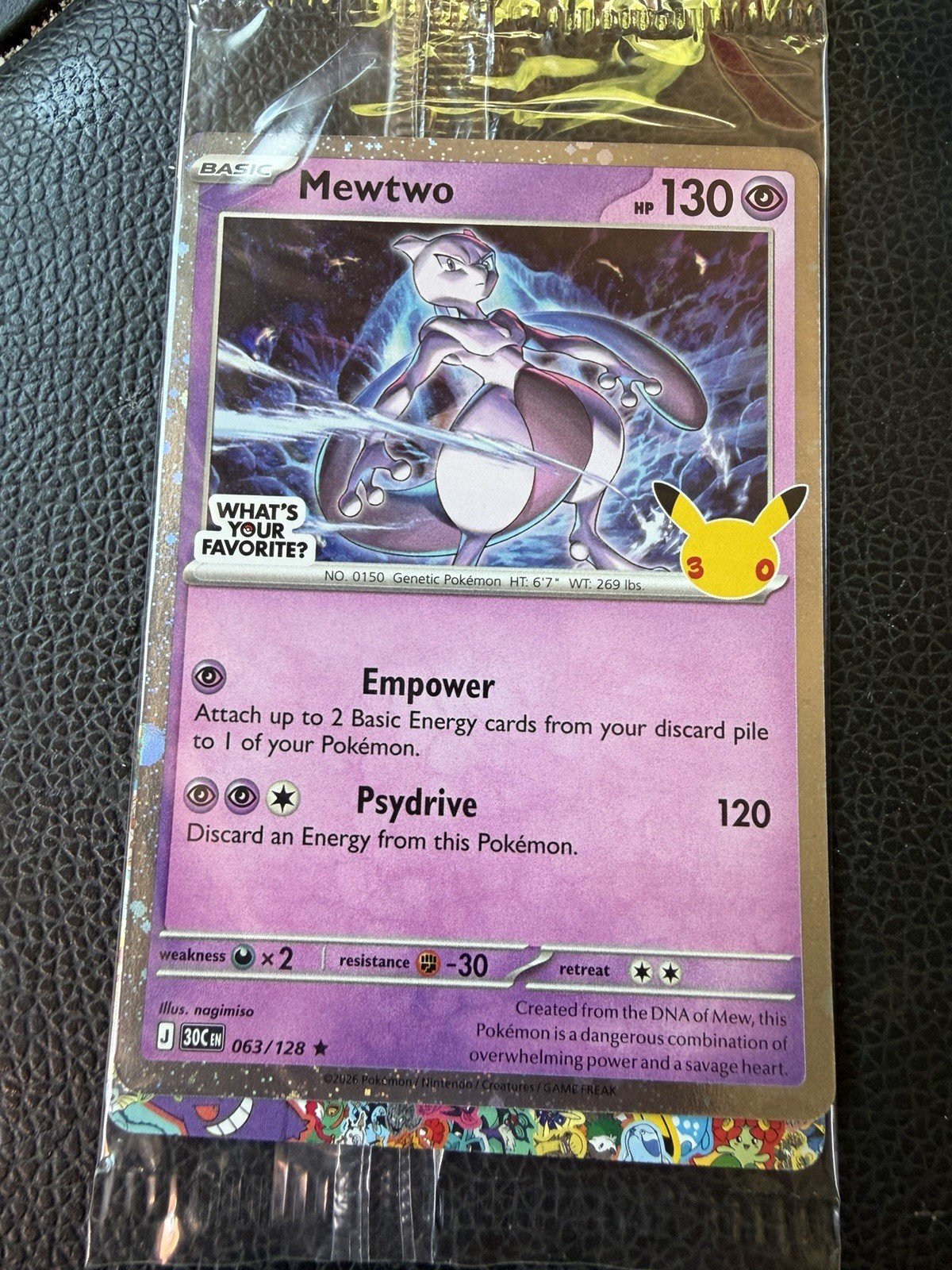 Pokemon TCG Mewtwo Pokemon 063/128 30th celebration promo Pokemon TCG Mewtwo Pokemon 063/128 30th celebration promo