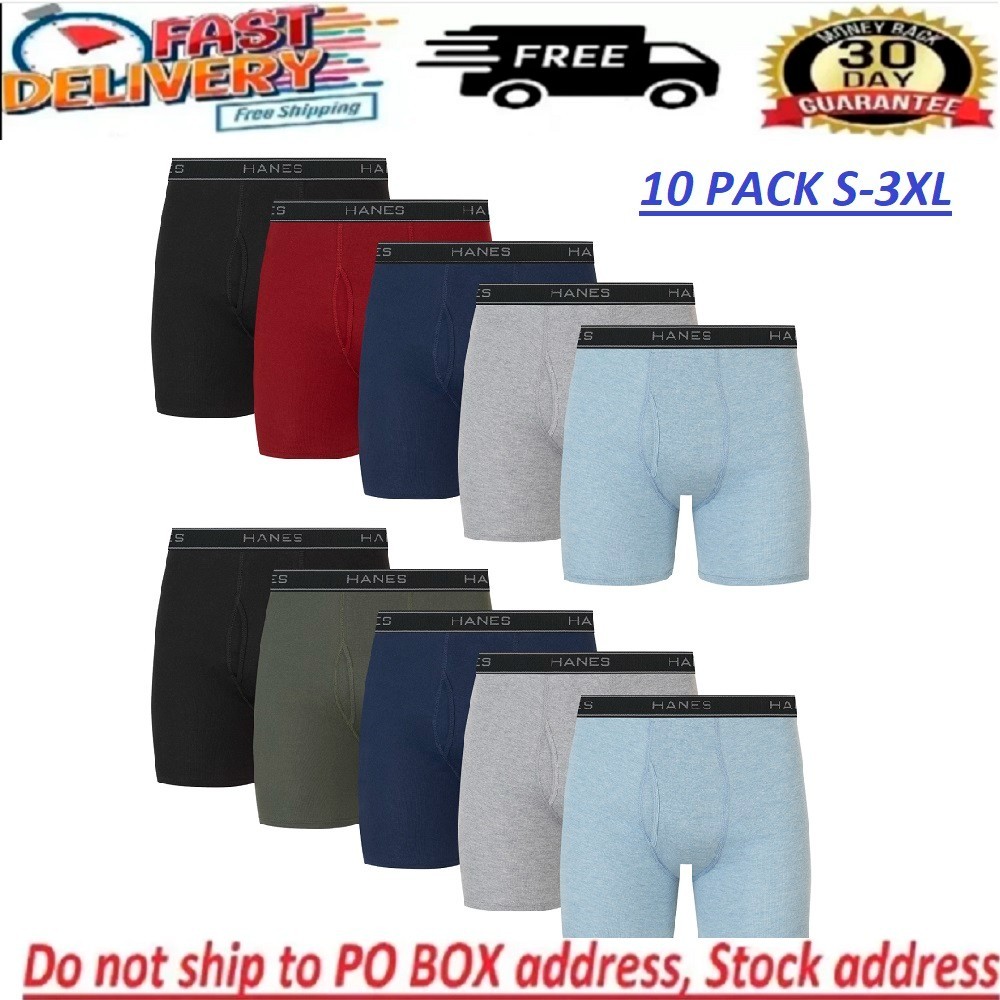 Hanes Men's Super Value Pack Assorted Boxer Briefs, 10-Pack Soft and Breathable
