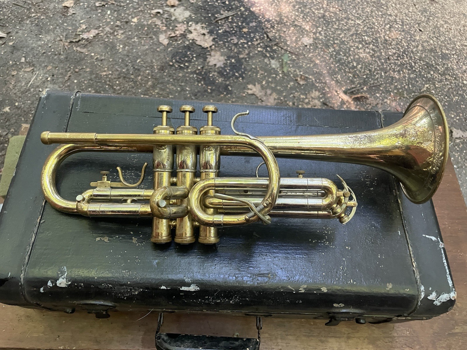 F E Olds Super Model Cornet with Case , Mouthpiece F E Olds Super Model Cornet with Case , Mouthpiece