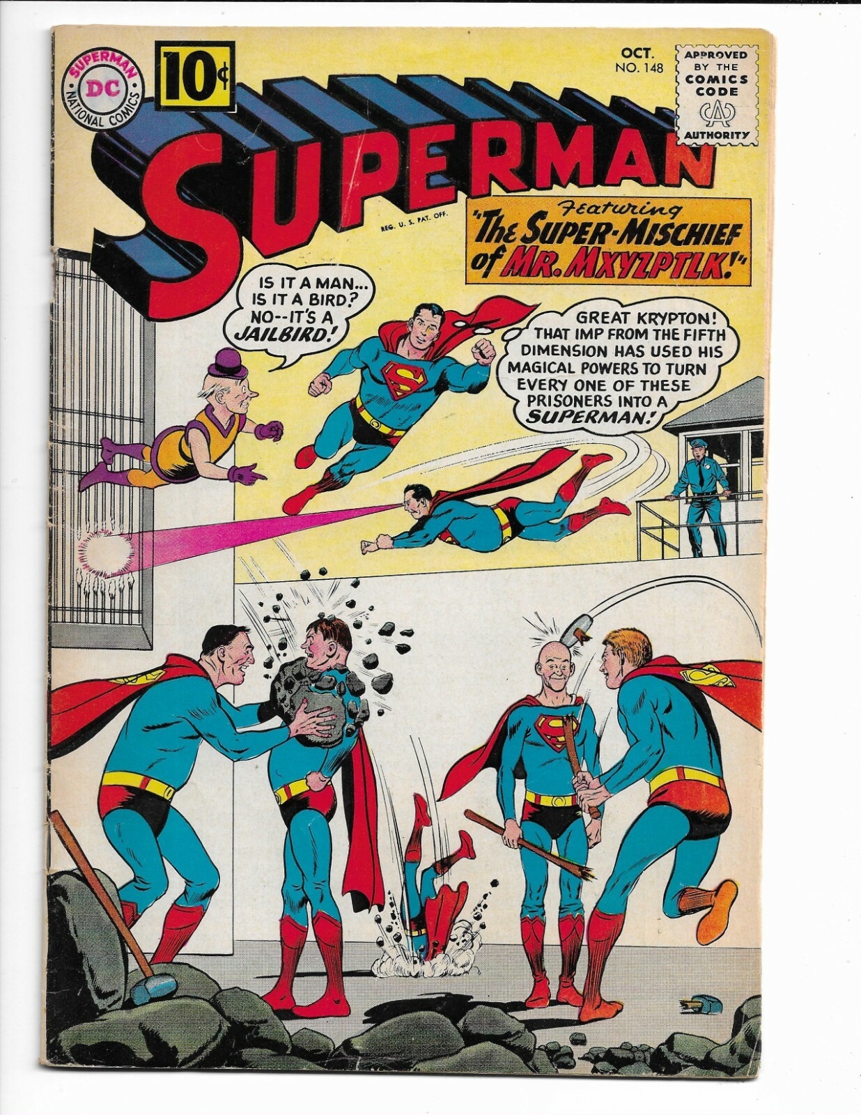 SUPERMAN 148 - VG+ 4.5 - MR. MXYZPTLK - LOIS LANE - KRYPTO - PERRY WHITE (1961)